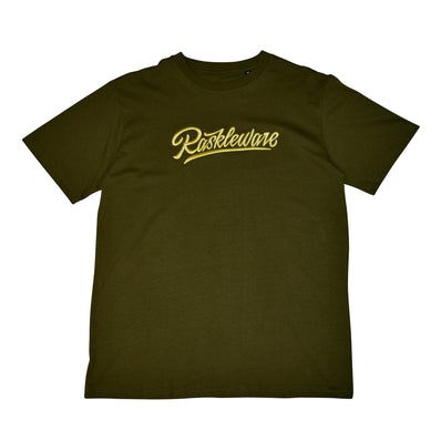 Raskleware Embroidered 100% Cotton T-Shirt, Casual Wear, Breathable, Soft, Comfortable, Machine washable, Olive Gray