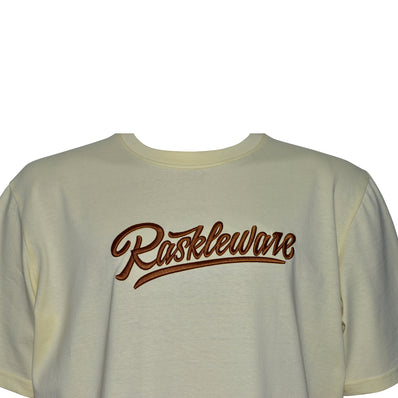 Raskleware Embroidered 100% Cotton T-Shirt, Casual Wear, Breathable, Soft, Comfortable, Machine washable, Cream